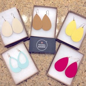 5 pair of brand new Nickel & Suede leather earrings